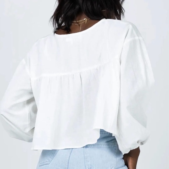 Princess Polly Aries White Cotton Empire Crop Top Size 6 - Picture 2 of 12